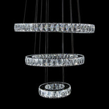 Asteroids 3-Ring Modern LED Crystal Chandelier - Chrome