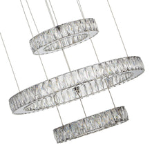 Asteroids 3-Ring Modern LED Crystal Chandelier - Chrome