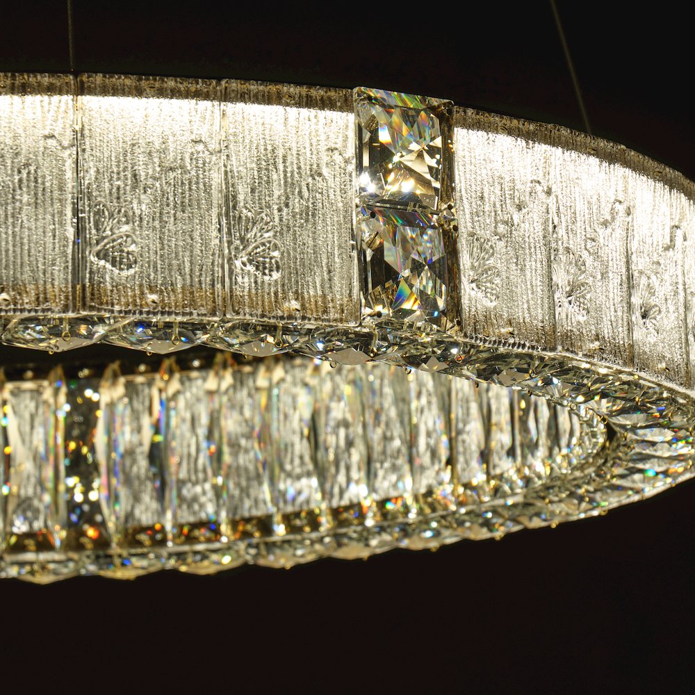 Mina 31" Round Crystal LED Chandelier