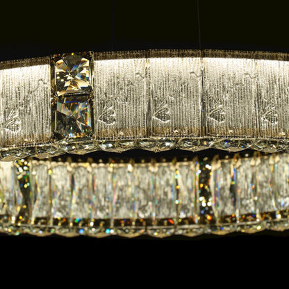 Mina 31" Round Crystal LED Chandelier