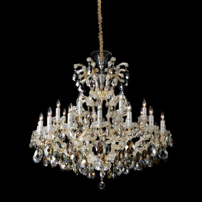 La Scala 25-Light Traditional Crystal Chandelier - Cognac