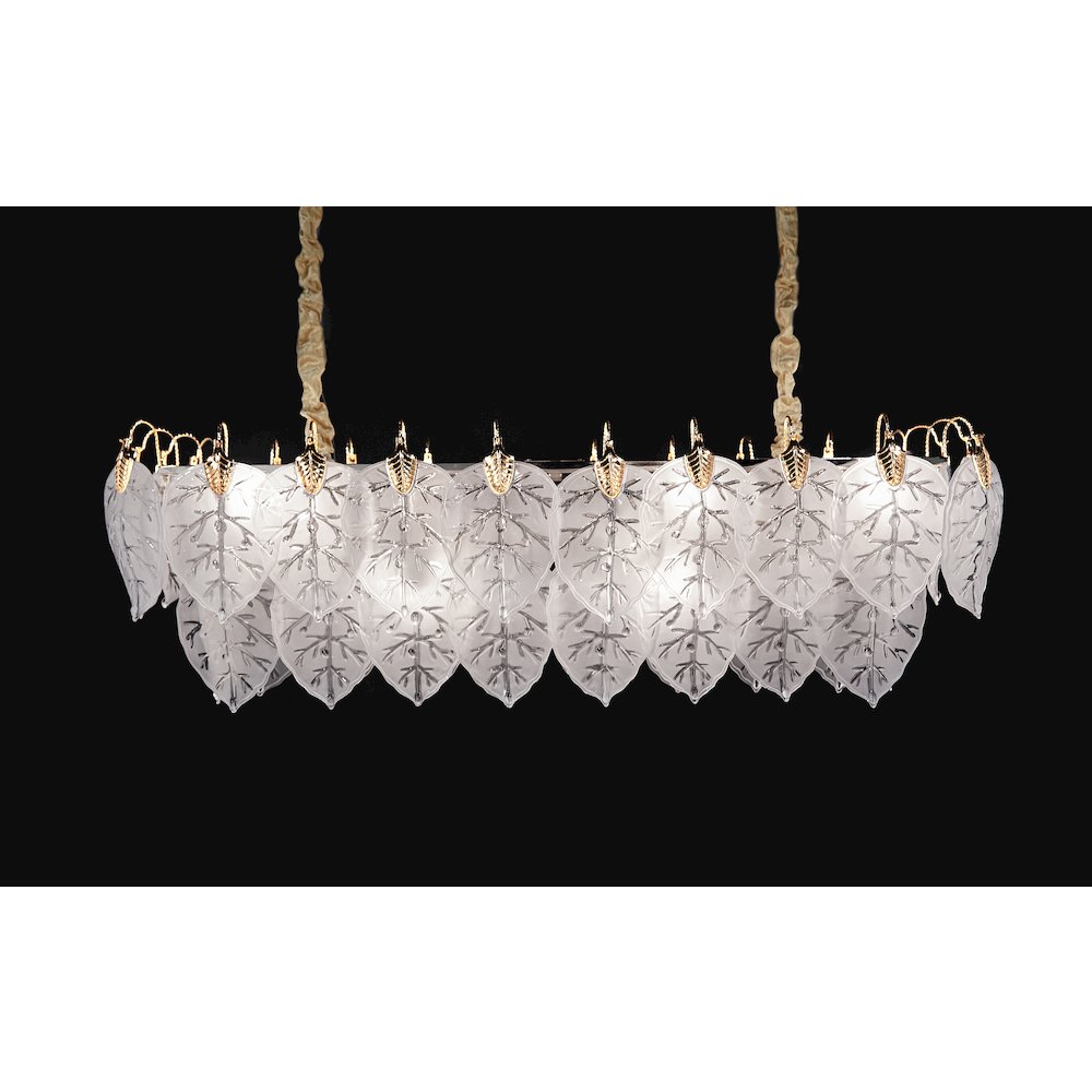 Autumn 12-Light Rectangular Chandelier - Frost/Gold