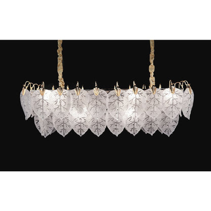 Autumn 12-Light Rectangular Chandelier - Frost/Gold