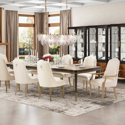 Autumn 12-Light Rectangular Chandelier - Frost/Gold