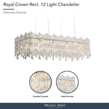 Royal Crown Rectangular 12-Light Crystal Chandelier