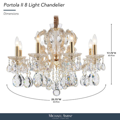 Portola 8-Light Traditional Crystal Chandelier - Gold