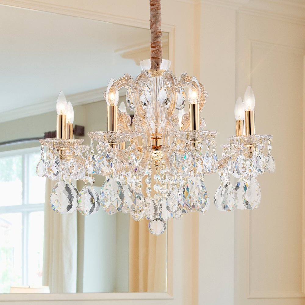 Portola 8-Light Traditional Crystal Chandelier - Gold
