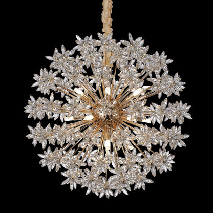 Bouquet 18-Light Round Crystal Chandelier - Gold