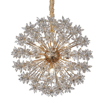 Bouquet 18-Light Round Crystal Chandelier - Gold