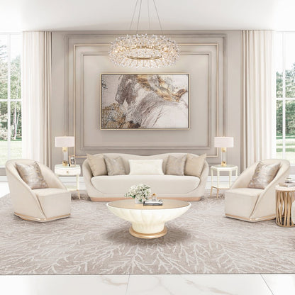 Bouquet Round 32" Crystal Chandelier - Gold