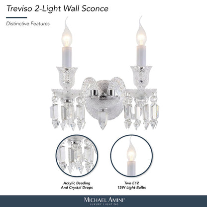 Treviso 2-Light Traditional Crystal Wall Sconce