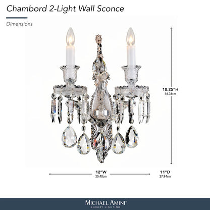 Chambord Crystal Wall Sconce - Clear