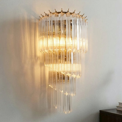 Spiral 5-Light 25" Crystal Wall Sconce - Gold