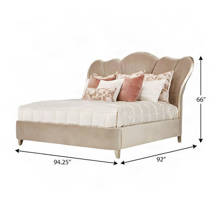Starlight Canyon Home Tufted Bed with Velvet-Upholstered Frame, Hazelnut