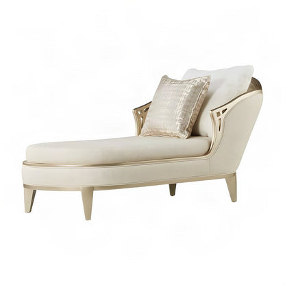 Starlight Canyon Home Chaise with Scalloped Rail and Curved Back, Caramel