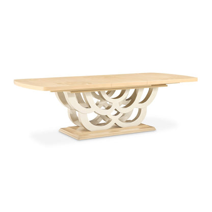 Camellia Field Rectangular Pedestal Dining Table - Caramel