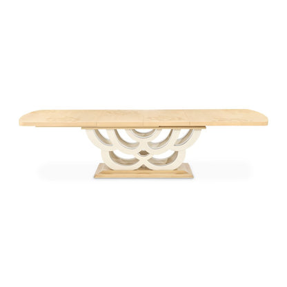 Camellia Field Rectangular Pedestal Dining Table - Caramel