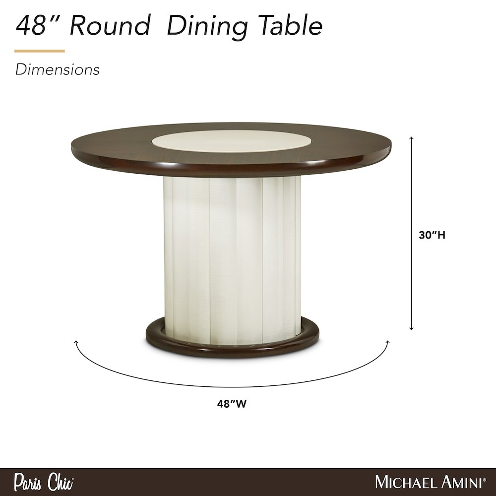 Paris Chic 48" Round Dining Table - Espresso