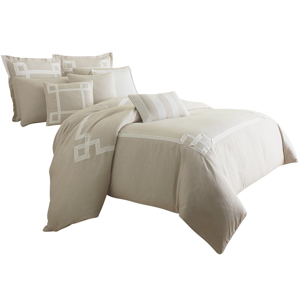Avenue A Queen 9-Piece Comforter Set - Natural