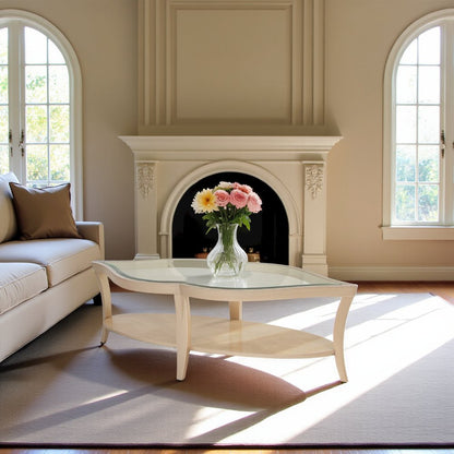 Elegant Wood and Glass Table - Unique Glass Top Coffee Table Design