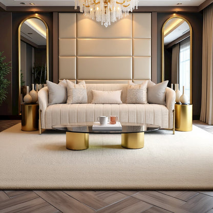 Gold Beige Accent Chair, Living Room Comfy Chair for Reading and Relaxation