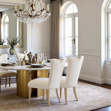 Elegant Upholstered Dining Chairs Set of 2 – Champagne Finished Side Chairs