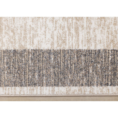 Claremont Beige Taupe Distressed Border Area Rug, 6'7'' x 9'6''