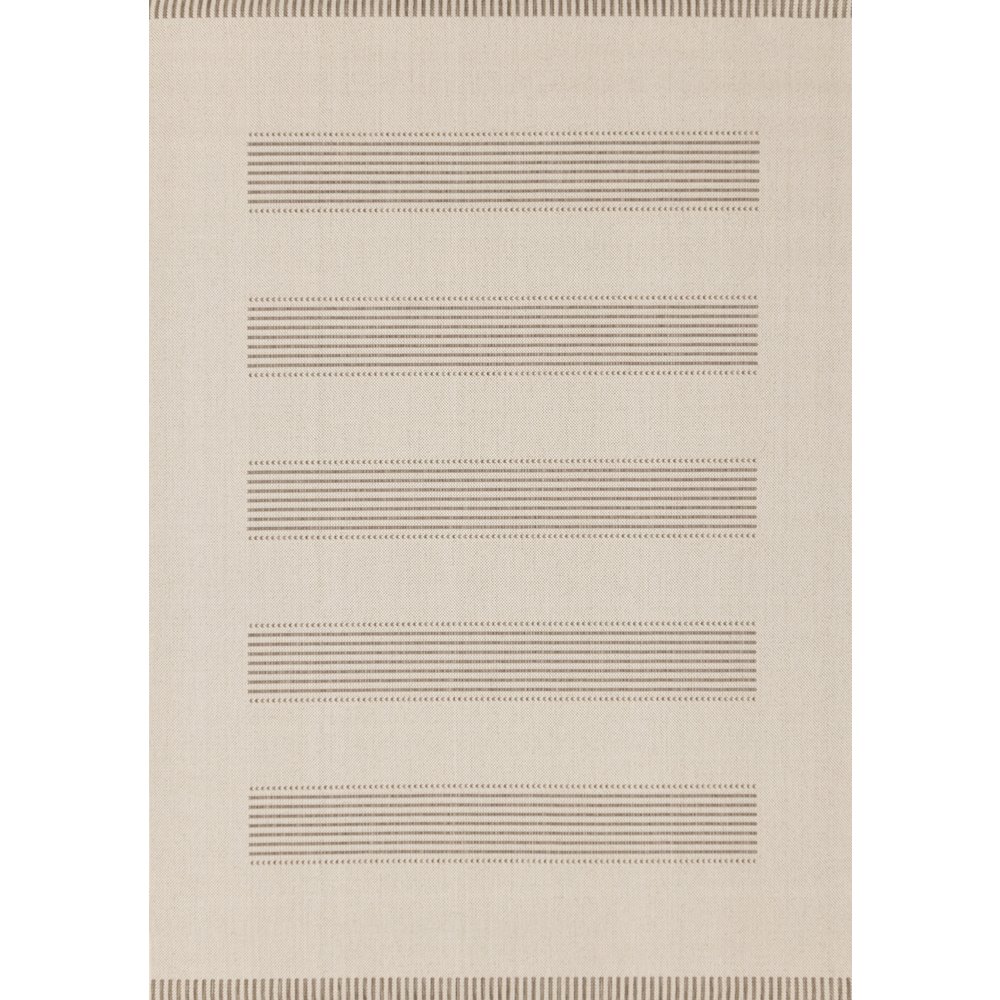 Beige 6x9 Rug with Modern Striped Design, Neutral Area Rug for Home