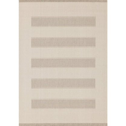 Beige 6x9 Rug with Modern Striped Design, Neutral Area Rug for Home