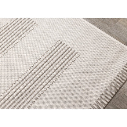 Beige 6x9 Rug with Modern Striped Design, Neutral Area Rug for Home