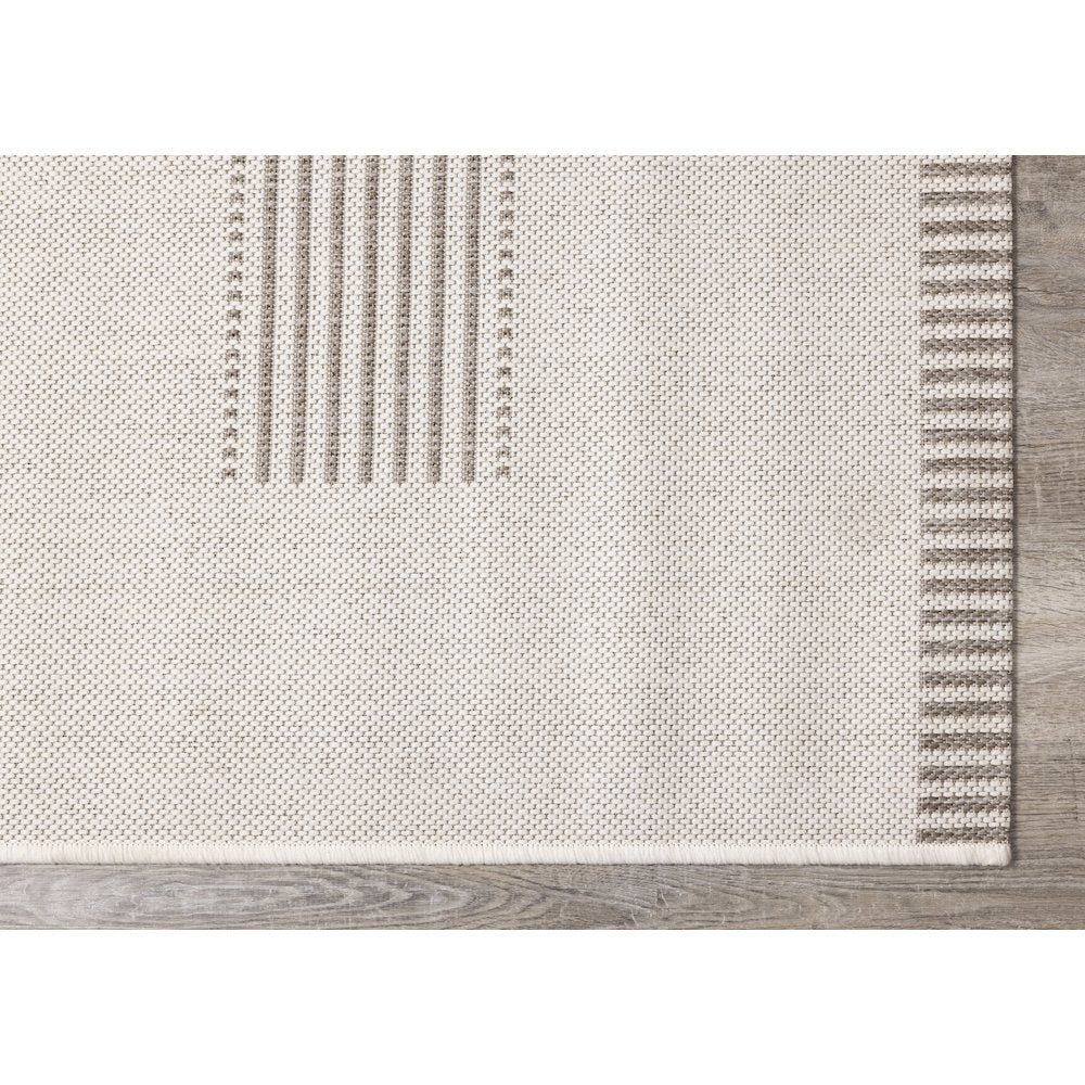 Beige 6x9 Rug with Modern Striped Design, Neutral Area Rug for Home