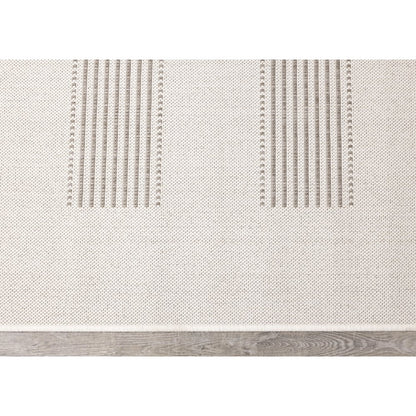 Beige 6x9 Rug with Modern Striped Design, Neutral Area Rug for Home