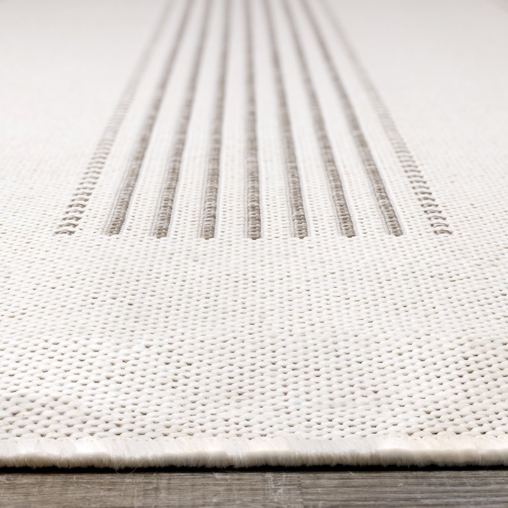 Beige 6x9 Rug with Modern Striped Design, Neutral Area Rug for Home