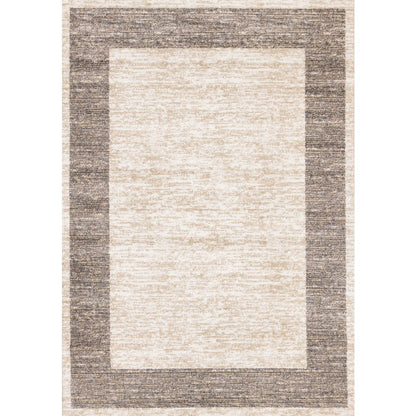 Claremont Beige Taupe Distressed Border Area Rug, 5'3" X 7'7"