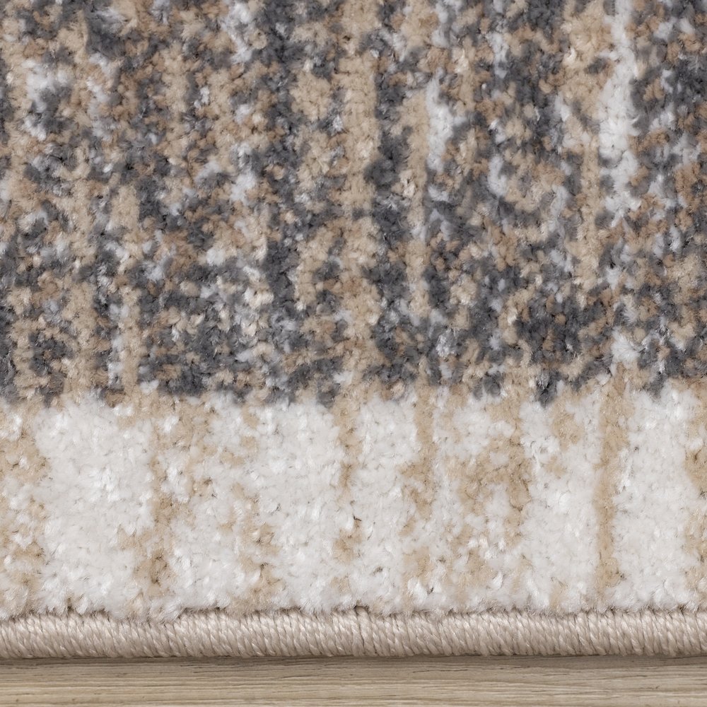 Claremont Beige Taupe Distressed Border Area Rug, 5'3" X 7'7"