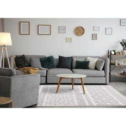 Claremont Grey White Southwest Area Rug, 5'3" x 7'7"