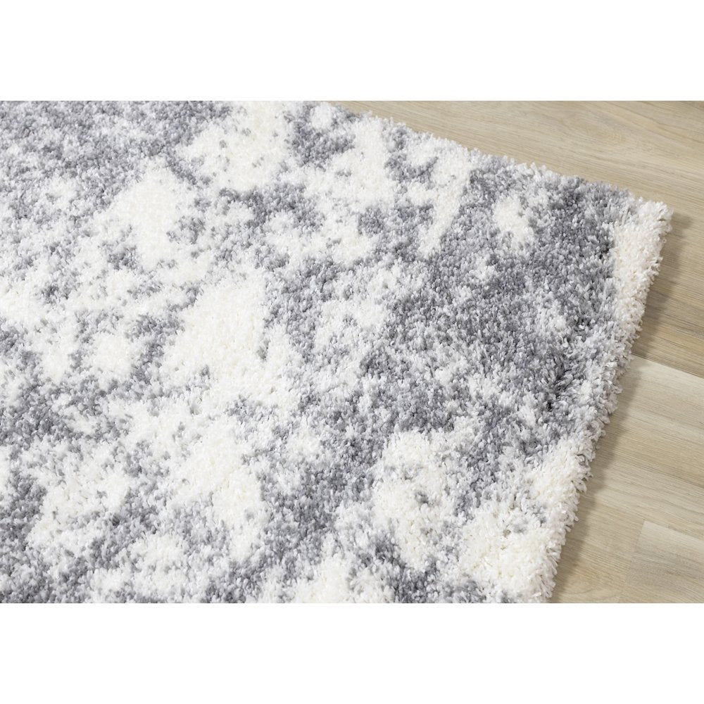 Ferris White Grey Clouds Area Rug, 5'3" x 7'7"