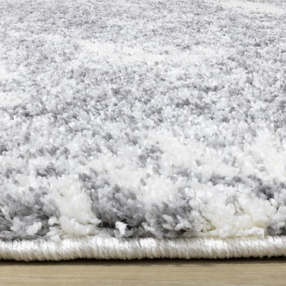 Ferris White Grey Clouds Area Rug, 5'3" x 7'7"