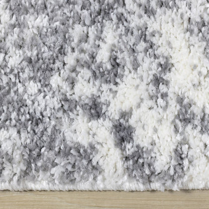 Ferris White Grey Clouds Area Rug, 5'3" x 7'7"