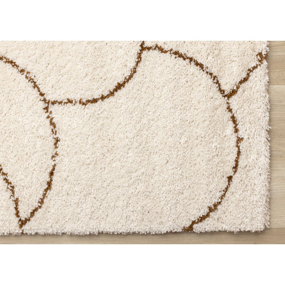 Madison Cream Brown Soft Arches Shag Rug, 5'3" x 7'7"