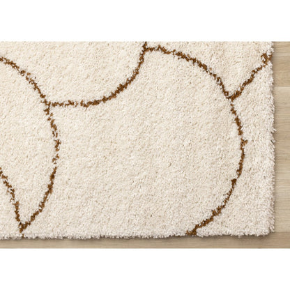 Madison Cream Brown Soft Arches Shag Rug, 5'3" x 7'7"