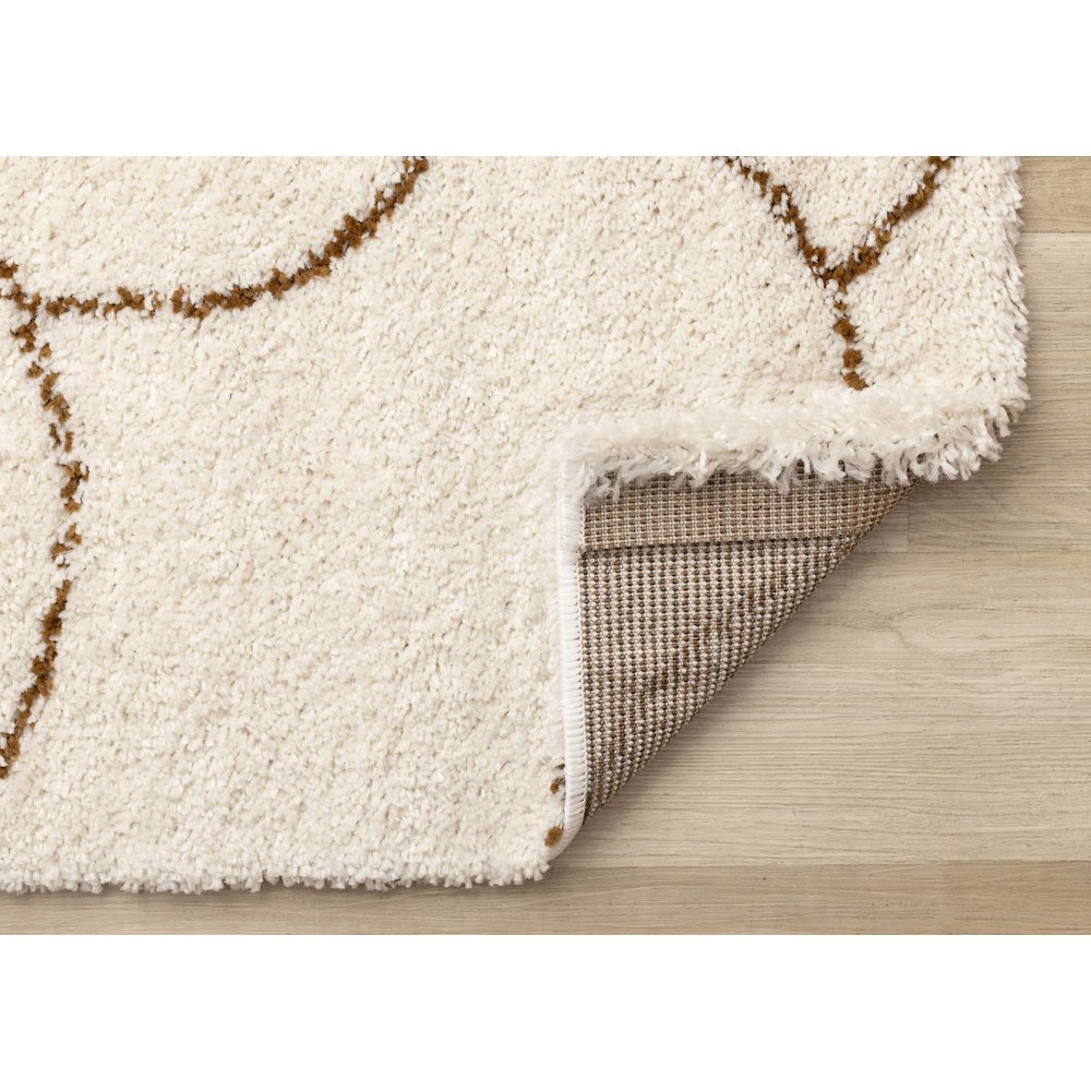 Madison Cream Brown Soft Arches Shag Rug, 5'3" x 7'7"