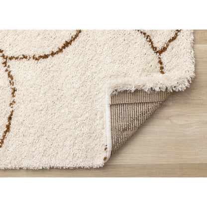 Madison Cream Brown Soft Arches Shag Rug, 5'3" x 7'7"