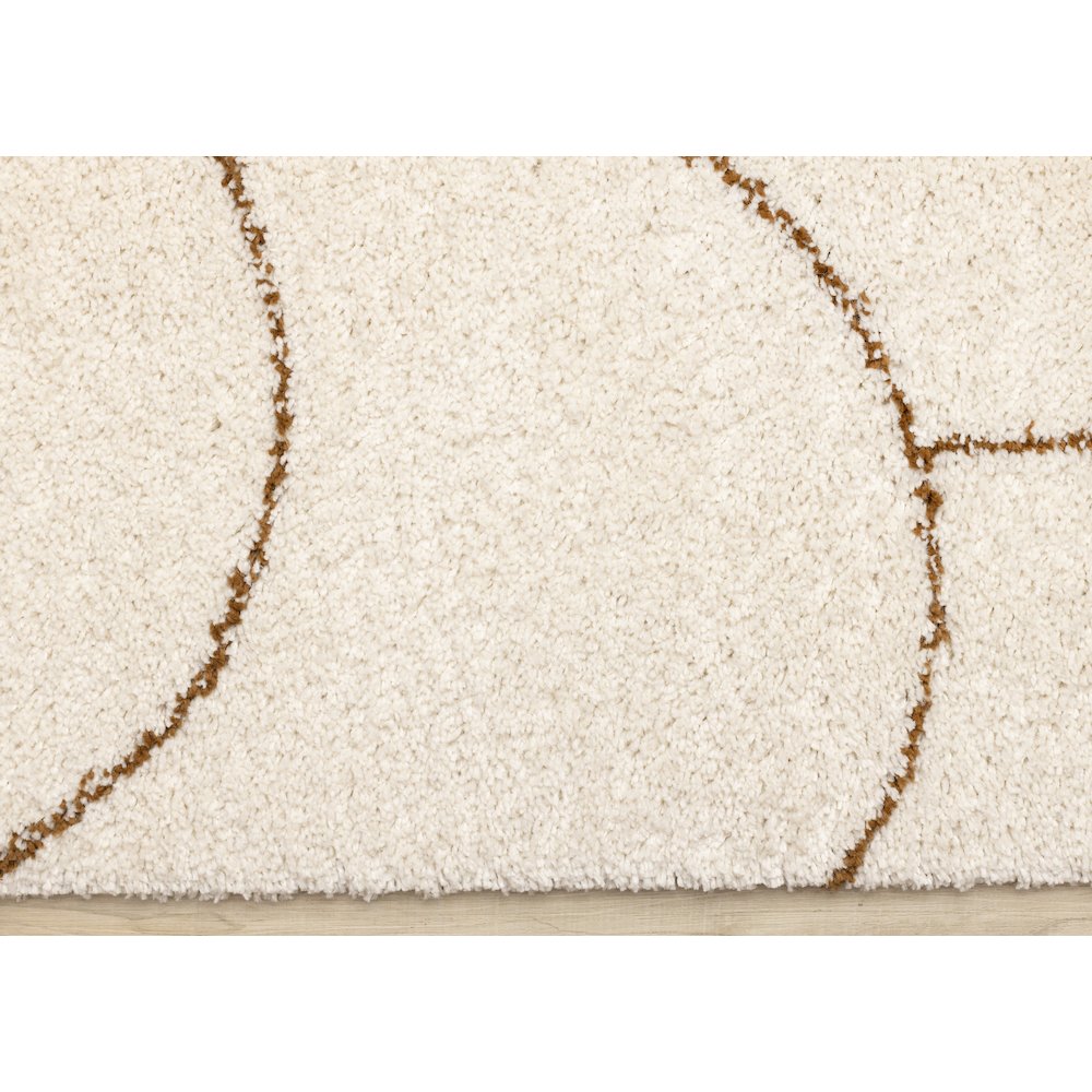Madison Cream Brown Soft Arches Shag Rug, 5'3" x 7'7"