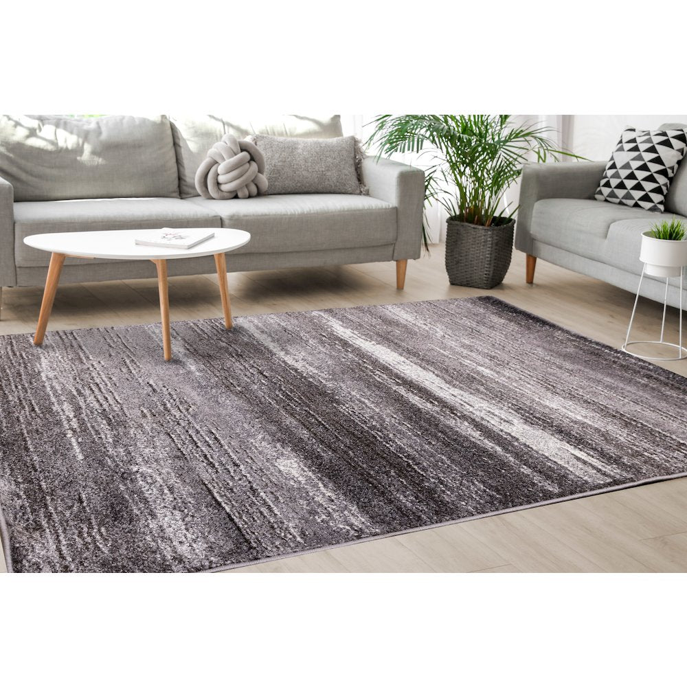 Gray Modern Distressed  5x7 Rug for Living Room Or Bedroom