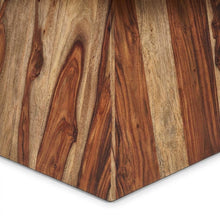 Solid Sheesham Wood Rectangular Coffee Table with Angular Pedestal Base