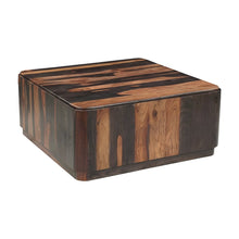Sheesham Wood Square Coffee Table with Low-Profile Flat Base for Living Room