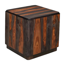 Sheesham Wood Square End Table with Low-Profile Platform Base