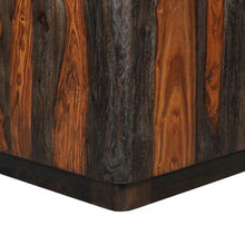 Sheesham Wood Square End Table with Low-Profile Platform Base