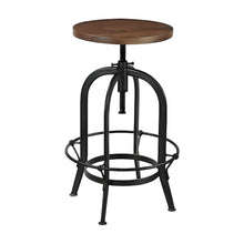 Solid Acacia Wood Bar Stool with Swivel Seat and Adjustable Height